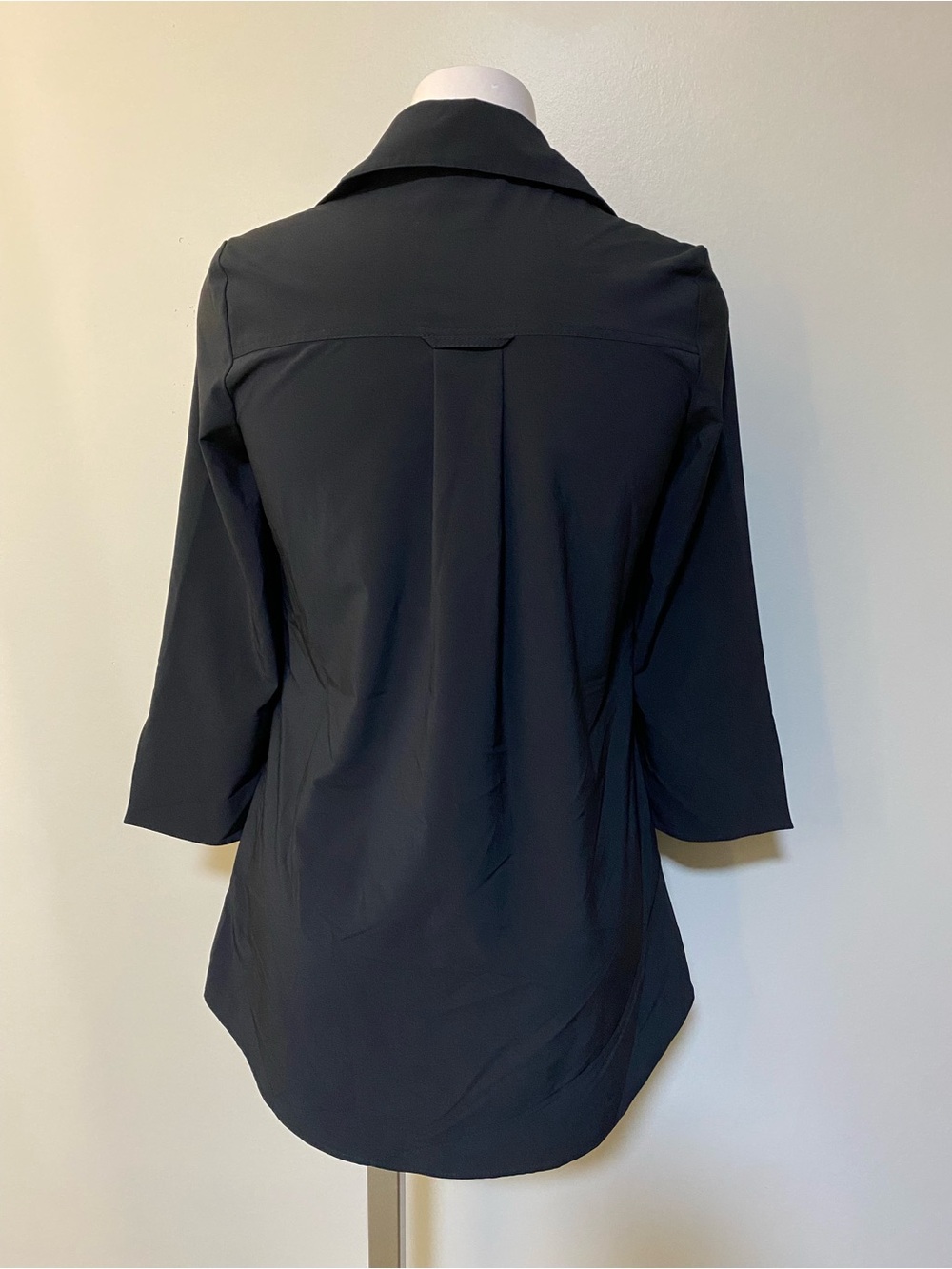Joseph Ribkoff Black Layered Ruffle Button-Front Women's Top - Picture 4 of 6